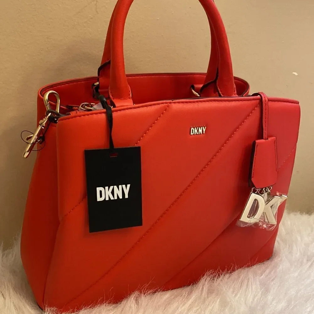 NWT DKNY Paige Md Satchel Crossbody Bag - Red - Valentine's Day